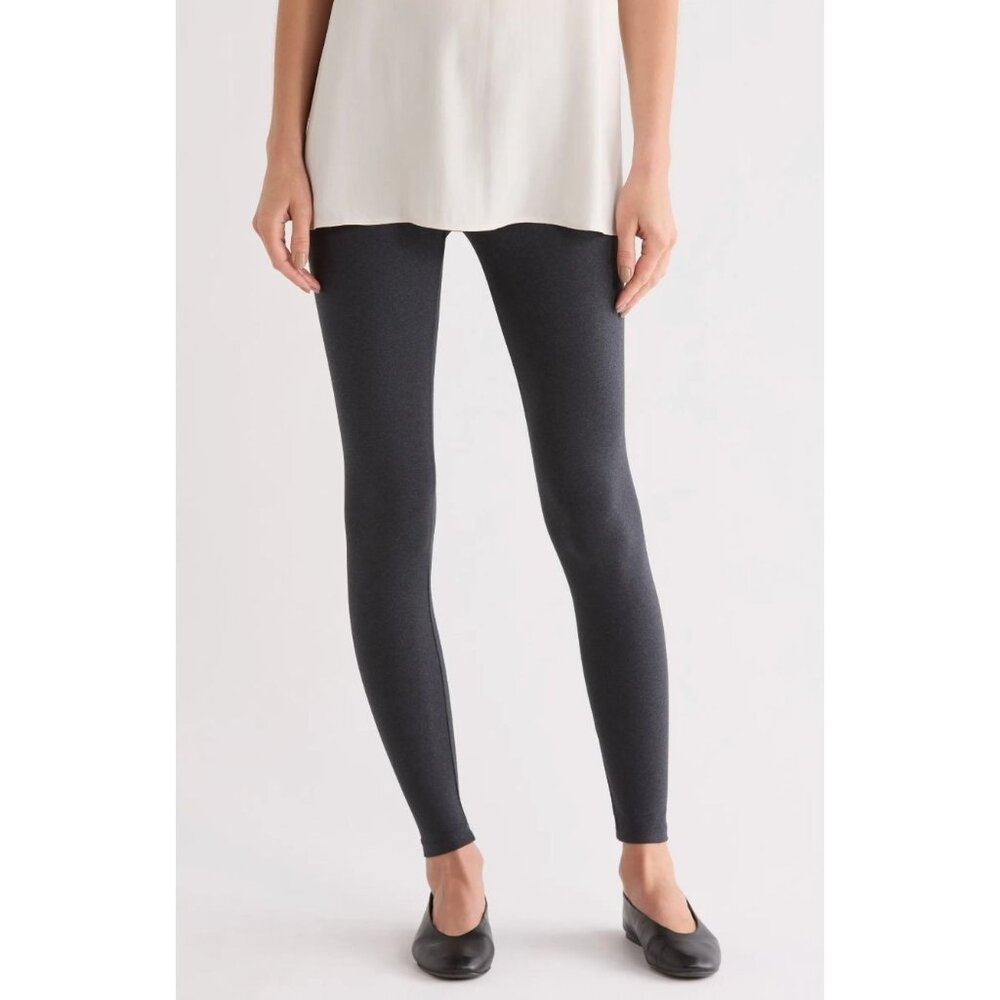 Matty M New Mid-Waist Charcoal Heather Gray Leggings Stretch‎ Pants Size Small